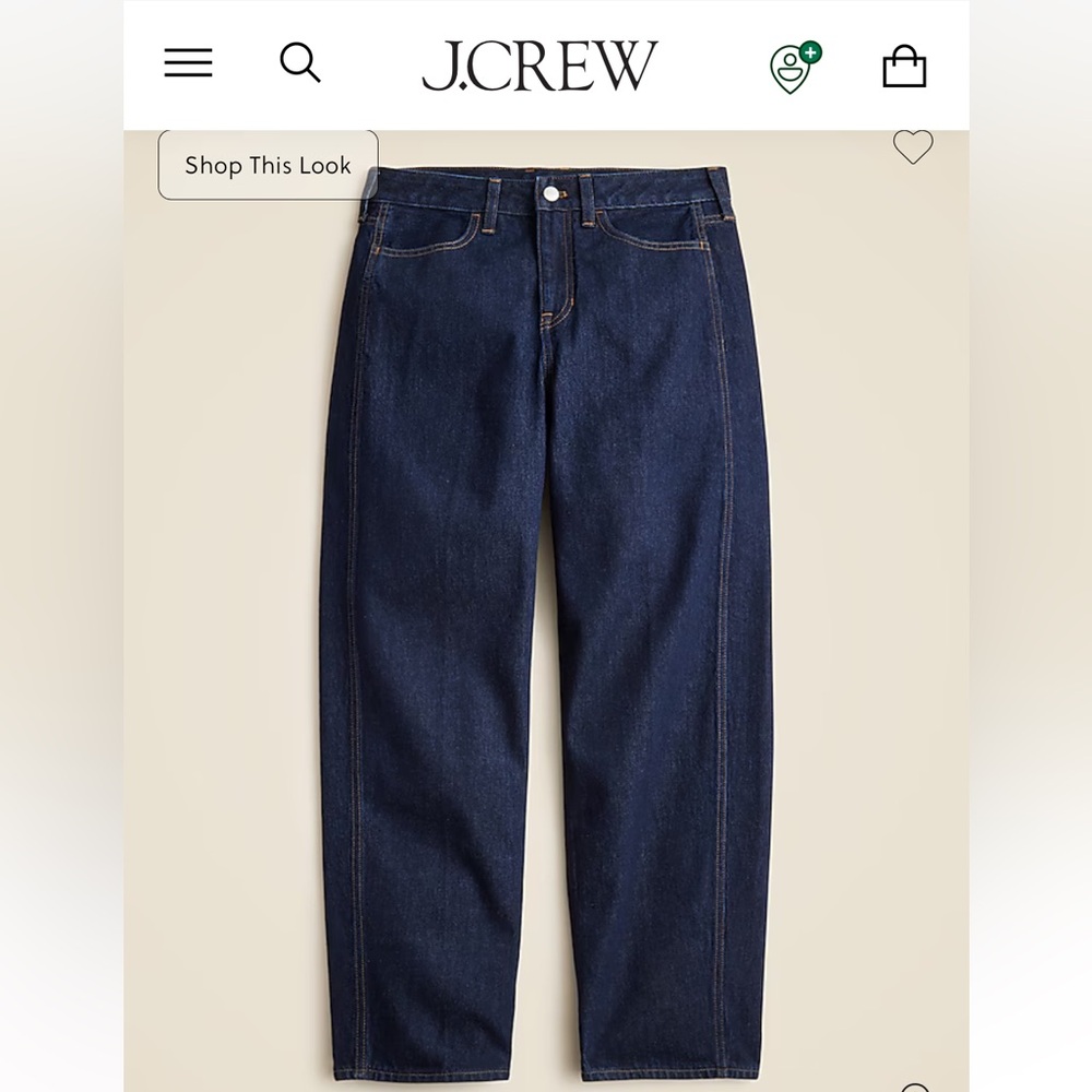 J.crew Barrel-Leg Jean in Rinse Wash